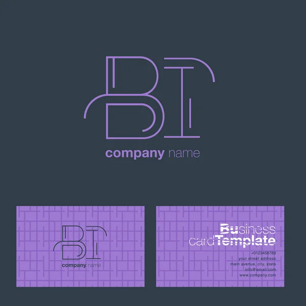 Linea lettera logo BI — Vettoriale Stock