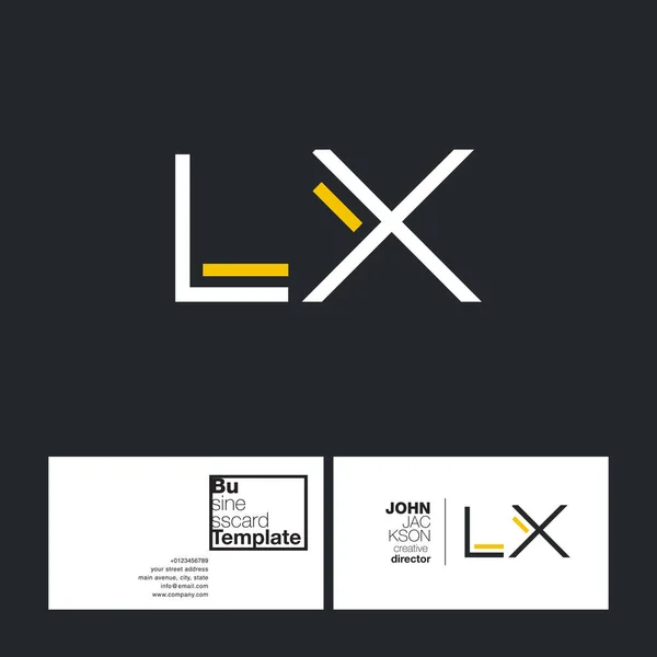 Letras redondas logo LX — Vector de stock