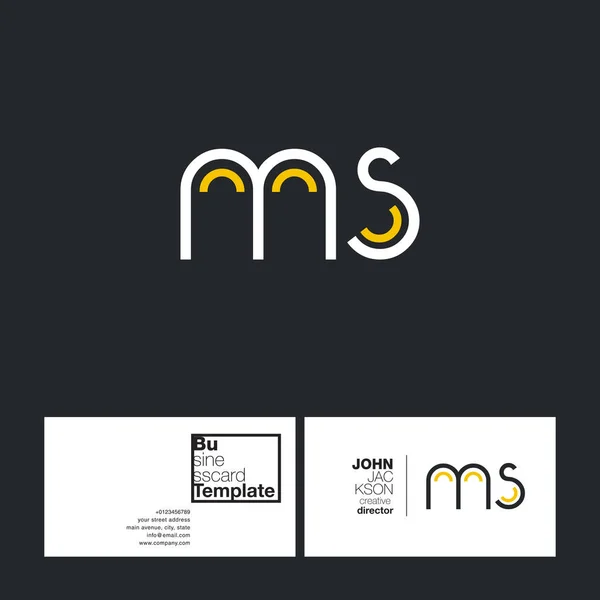 Lettres rondes logo MS — Image vectorielle