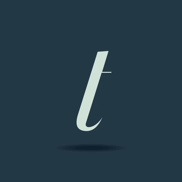 T Italic letra logotipo — Vetor de Stock