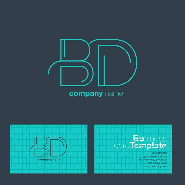Línea letra logo BD — Archivo Imágenes Vectoriales