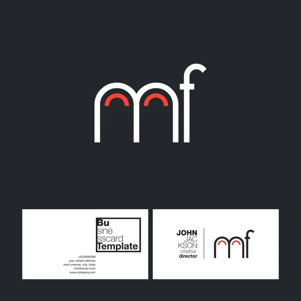 Harf logo Mf yuvarlak — Stok Vektör