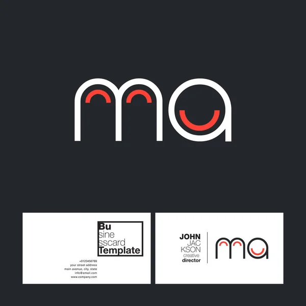 Letras redondas logo MA — Vector de stock