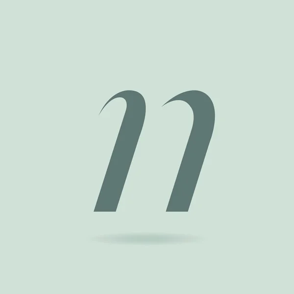 N dőlt betűvel logó — Stock Vector