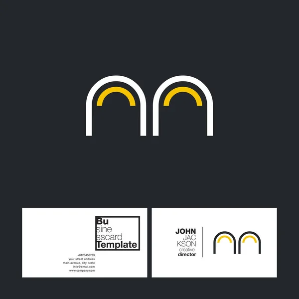Круглые буквы логотип NN — стоковый вектор