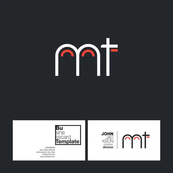 Lettres rondes logo MT — Image vectorielle