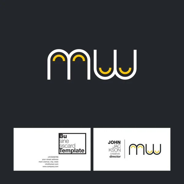 Lettres rondes logo MW — Image vectorielle