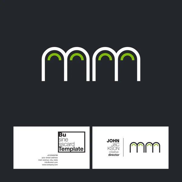 Круглые буквы логотип MM — стоковый вектор