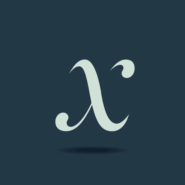 İtalik mektup Logo x — Stok Vektör