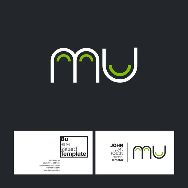 Letras redondas logo MU — Vector de stock