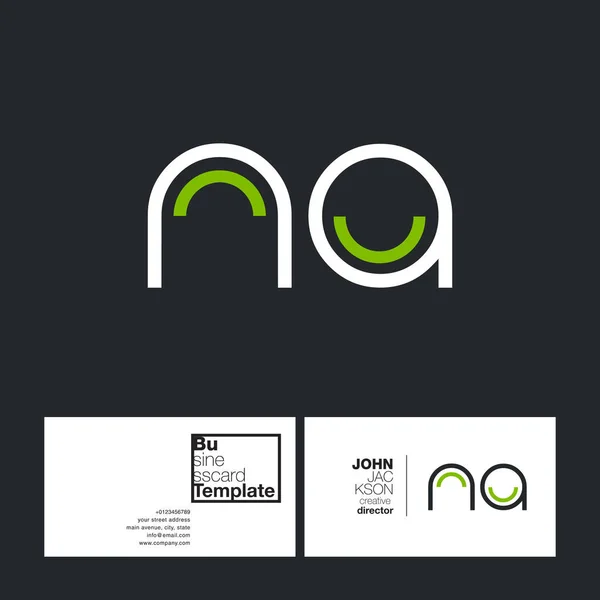 Круглые буквы логотип NA — стоковый вектор