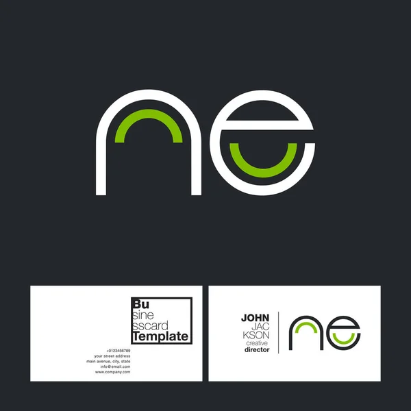 Круглые буквы логотип NE — стоковый вектор