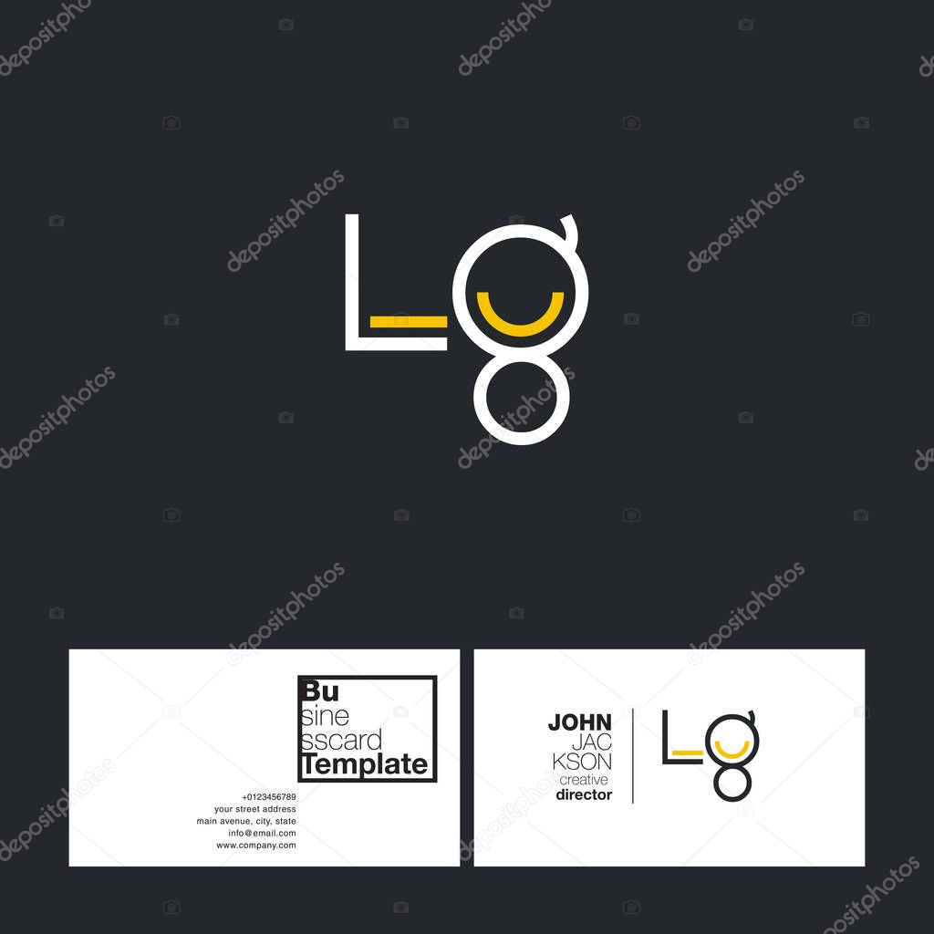 Round letters LG Company Logo, with Business Card Template Vector illustration, corporate identity