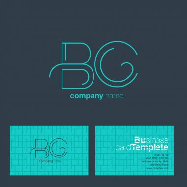 Line letter logo BC clipart