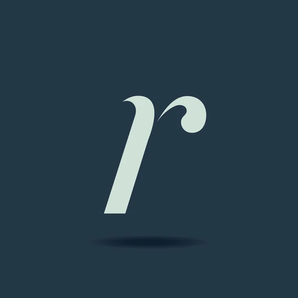 R Italic Letter Logo - Stok Vektor