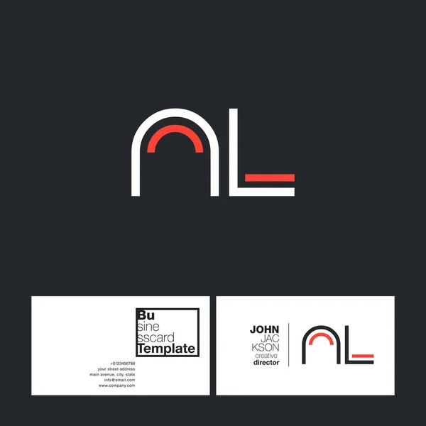 Круглые буквы логотип NL — стоковый вектор