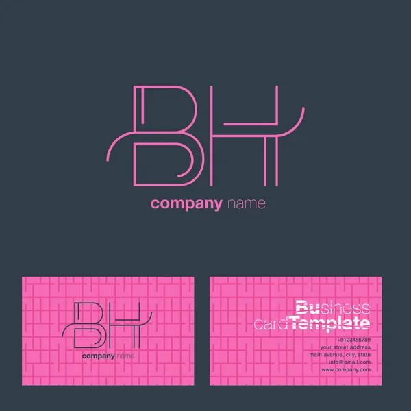Línea letra logo BH — Archivo Imágenes Vectoriales