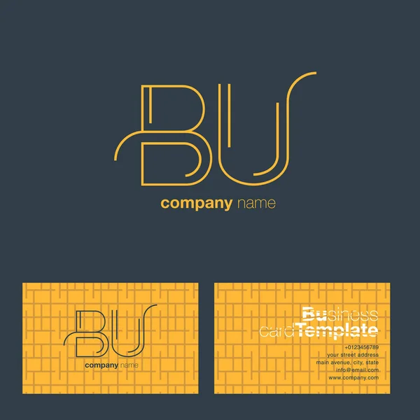 Vonal levél logó Bu — Stock Vector