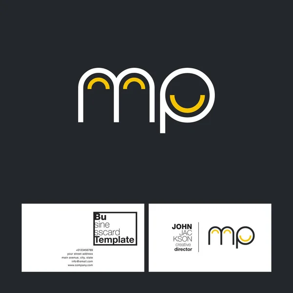 Lettres rondes logo MP — Image vectorielle