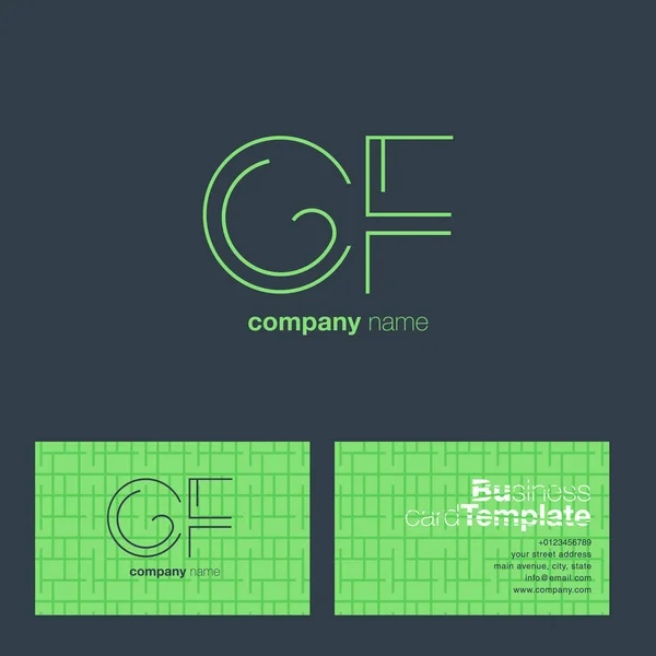 Vonal levél logó Cf — Stock Vector