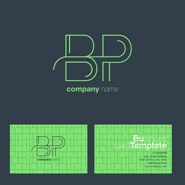 Linha letra logotipo BP —  Vetores de Stock