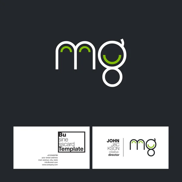 Letras redondas logo MG — Vector de stock