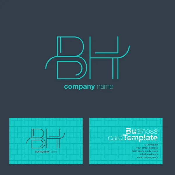 Línea letra logo BH — Archivo Imágenes Vectoriales