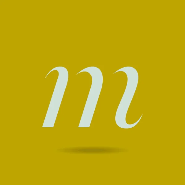 Logo kurzíva písmeno M — Stockový vektor