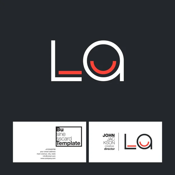 Letras redondas logotipo LA — Vetor de Stock