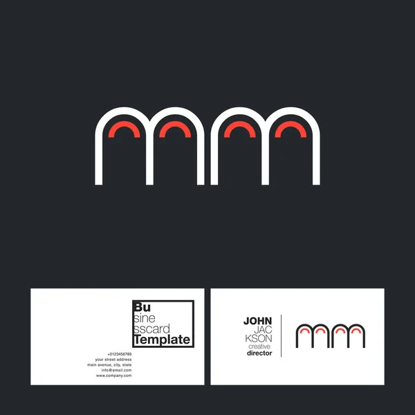 Lettres rondes logo MM — Image vectorielle
