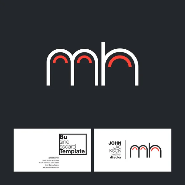 Letras redondas logo MH — Vector de stock