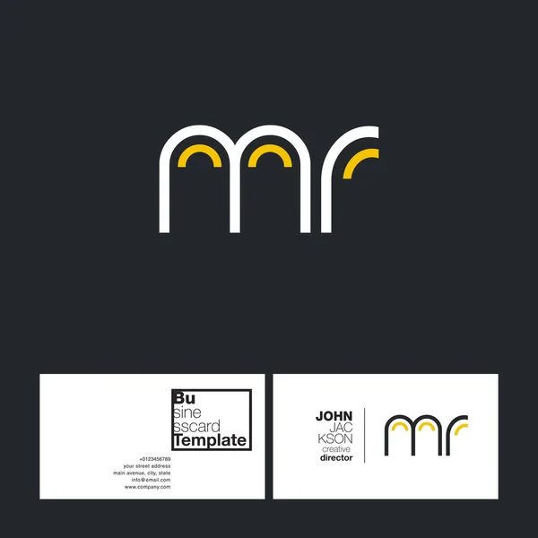 Lettres rondes logo MR — Image vectorielle