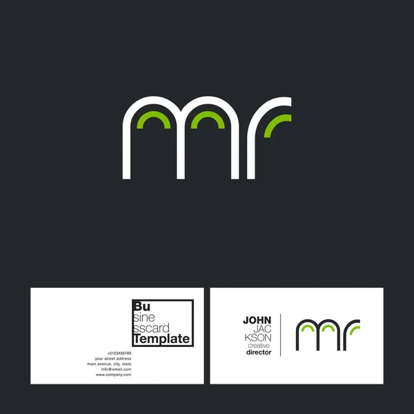 Letras redondas logo MR — Vector de stock
