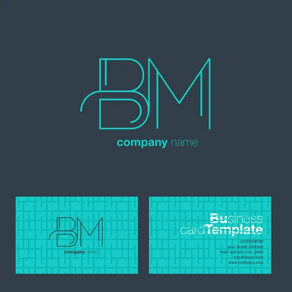Línea letra logo BM — Archivo Imágenes Vectoriales