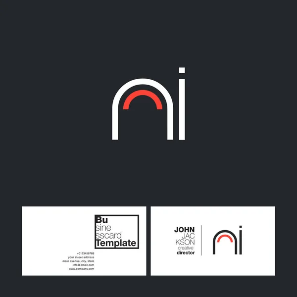 Круглые буквы логотип NI — стоковый вектор
