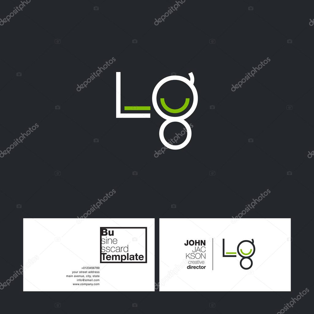 Round letters LG Company Logo, with Business Card Template Vector illustration, corporate identity