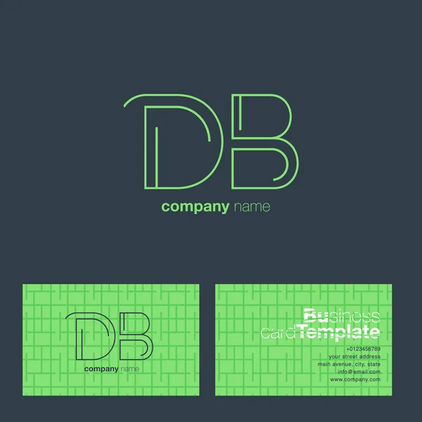 Vonal levél logó Db — Stock Vector