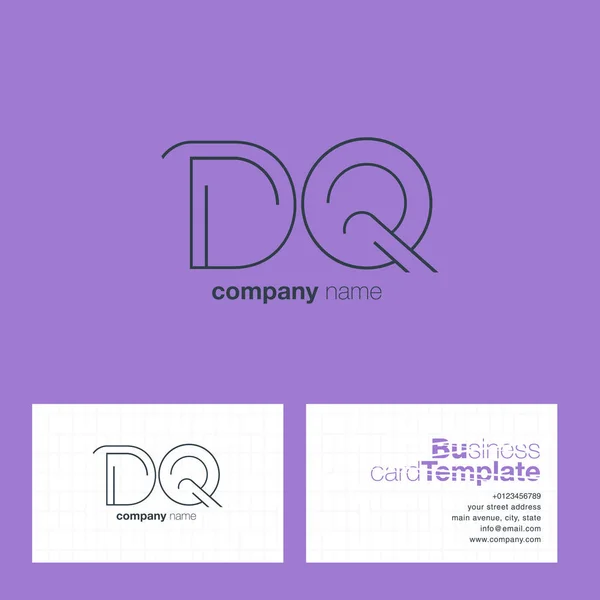 Ligne lettre logo DQ — Image vectorielle