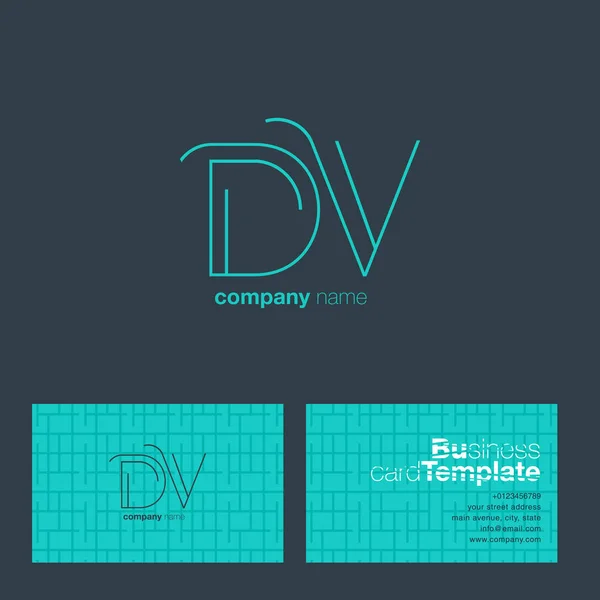 Línea letra logo DV — Vector de stock