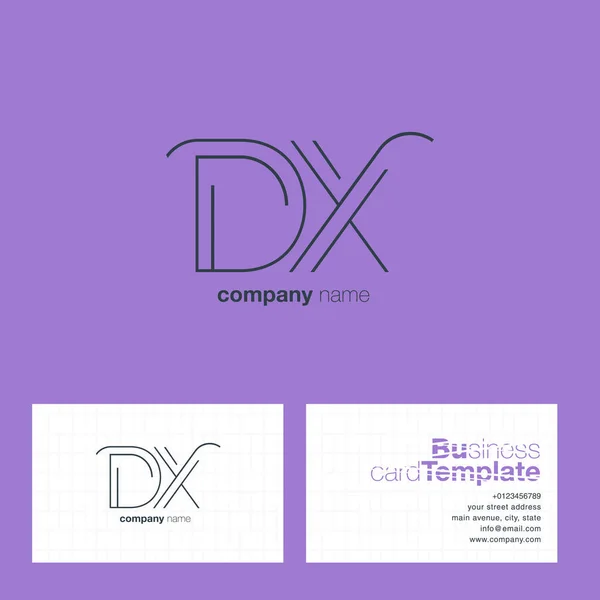 Ligne lettre logo DX — Image vectorielle