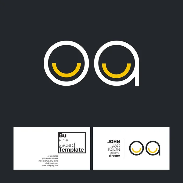 Ronde van brieven logo Oa — Stockvector