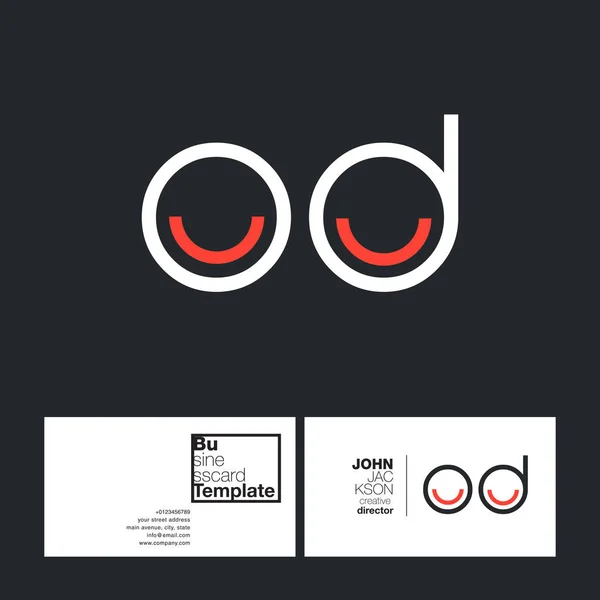 Круглые буквы логотип OD — стоковый вектор