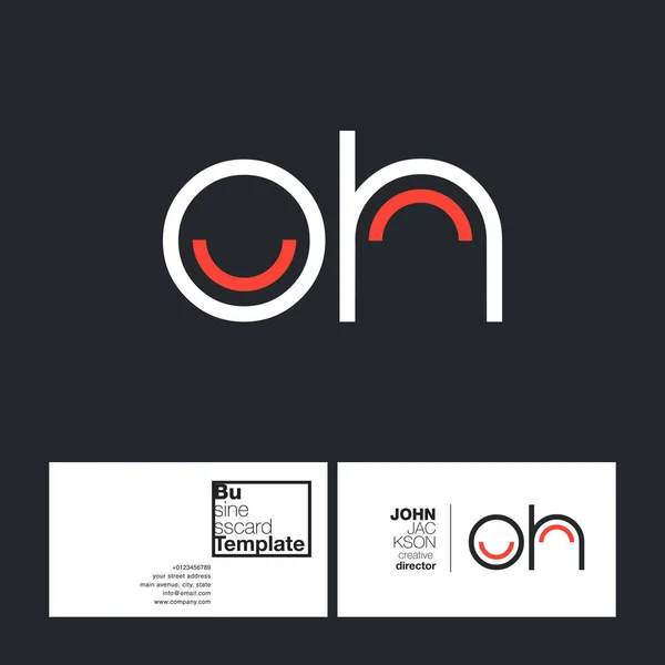 Ronde van brieven logo Oh — Stockvector