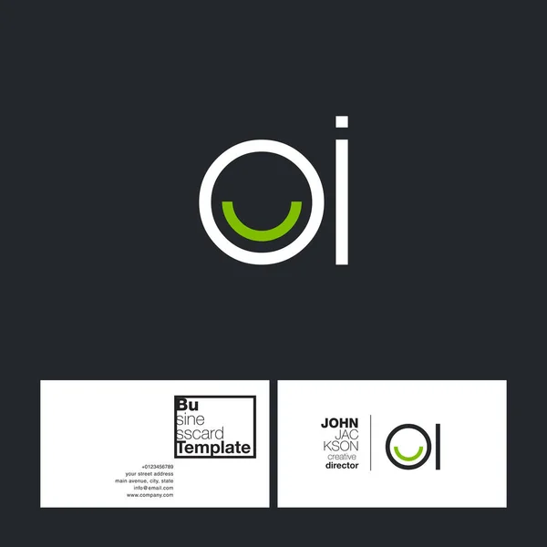 Круглые буквы логотип OI — стоковый вектор