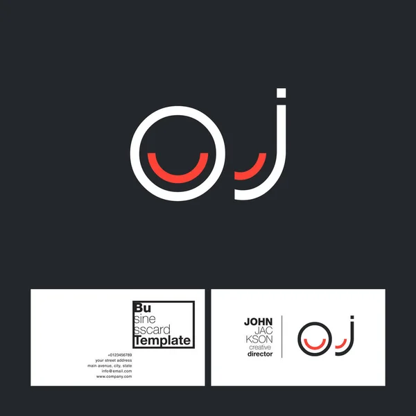 Круглые буквы логотип OJ — стоковый вектор