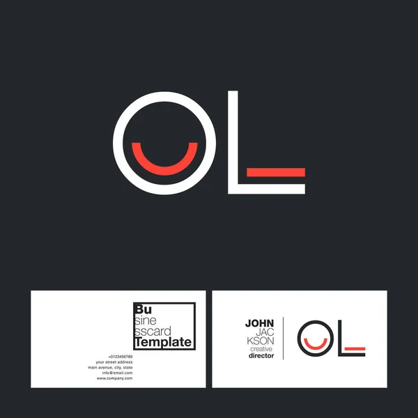 Круглые буквы логотип OL — стоковый вектор