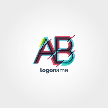 AB harf Logo şablonu