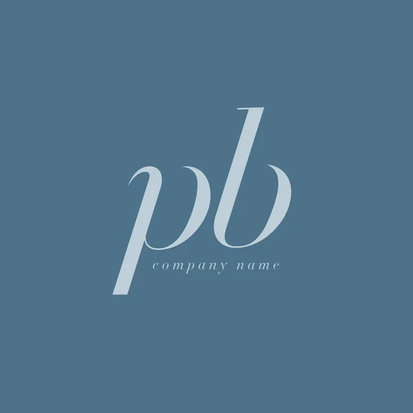 Логотип PB Italics Joint Letters — стоковый вектор