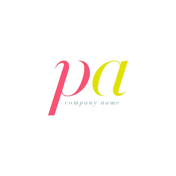 PA cursief gezamenlijke brieven Logo — Stockvector