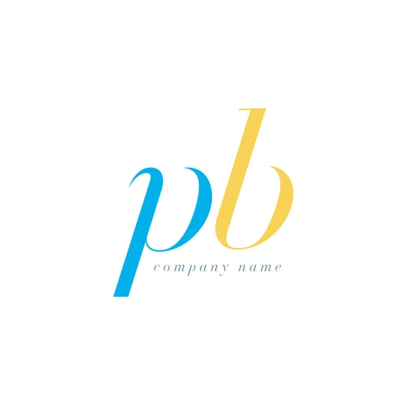 PB Italics Cartas conjuntas Logo — Vector de stock